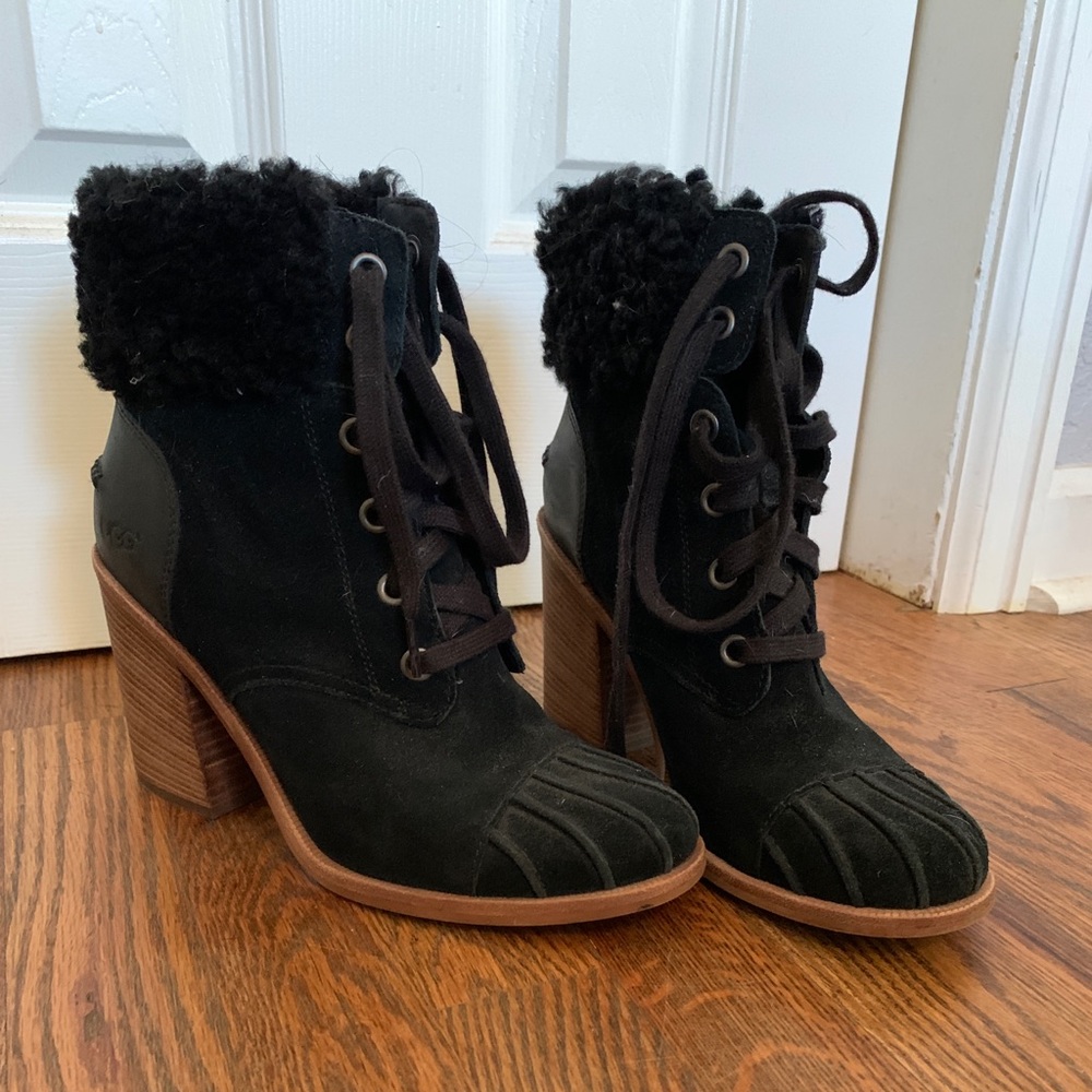 Ugg Booties with Sheep Cuff